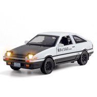 (Boxed) Skyhawk Simulation 1 to 32 Fujiwara Ae86 Alloy Car Model Ornaments with Sound and Light Door Open Toy