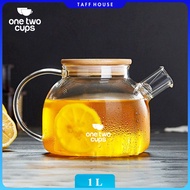 One Two Cups Glass Teapot Heat Resistant Fire Strainer Teapot 1L - BR-384