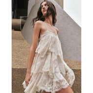 Elwyn By Vianh Short Layered Lace 2-Strap Dress for Summer, Beach, Everyday Wear