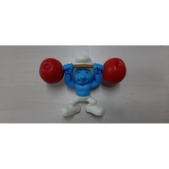 Mainan Toy McDonald's The Smurfs 2011 4" - Hefty Weight Lifter ~ Used