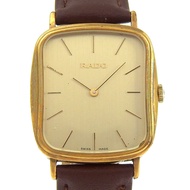 二手雷達 (RADO) 手錶 408.7907.2，不鏽鋼和皮革，金色石英機芯，模擬顯示，金色錶盤，男士。