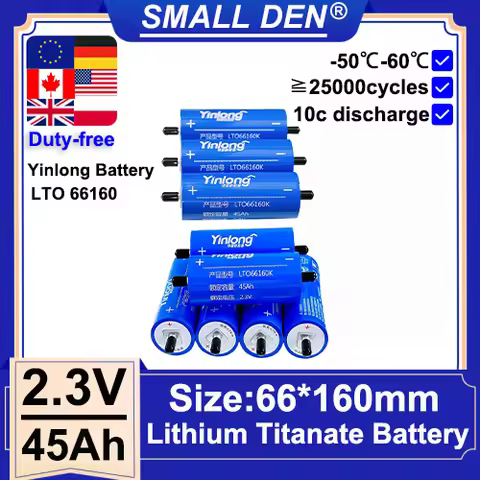 Yinlong 45Ah Battery 66160 Lithium Titanate Battery 2.3V, Suitable for Ship and RV Solar Systems, Re