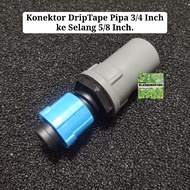 3/ 4 Inch Pipe DripTape Connector to 5/ 8 Inch Hose 3/ 4 Inch Connector x 5/ 8 Inch Hose Aquarium Pi