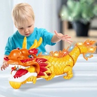 Đồ Chơi Rồng Vàng Uốn Lượn Có Đèn Có Nhạc Đồ Chơi Trên Sàn Chú Rồng Múa Lượn Cho Bé