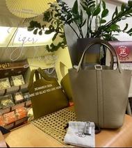 Hermes Picotin 18 風衣灰銀扣