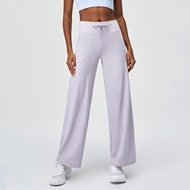 【LASYYOGA】Sports Pants Adjustable Lace Up Double Pockets Hip Lifting Bell-bottoms Gym Dance