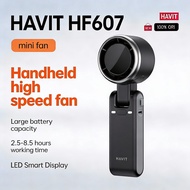 HAVIT HF607 Handheld Fan Foldable Design Digital Display 13500RPM 5-Speed Wind Speed (3600mAh)