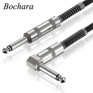 Bochara 1/4'' Jack 90degree 6.5mm to 6.5mm Audio Mono Cable Male to Male For Electric Guitar Mixer Amplifier 1.8m 3m 5m 10m