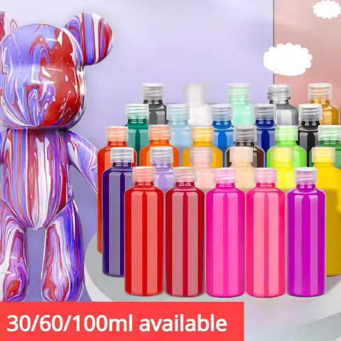 High Gloss Violent Fluid Bear Paint 30/60/100ml Acrylic Pouring DIY Graffiti Coloring Handmade Water
