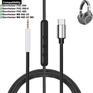 2.5mm to USB Type C Braided OFC Cable Extension Cord Wire for Sennheiser PXC550 PXC480 PXC 550 480 M