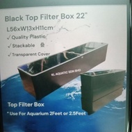 22" Black Filter Box L35xW13xH11cm For Aquarium 2-2.5 feet top filter