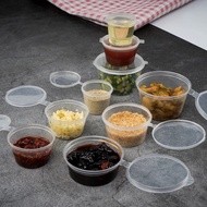 (1pc) 1/2oz Plastic Container with Attached Lid | Disposable Cup with Hinged Lid - Ideal for Food St