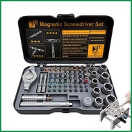 Ratchet Screwdriver Set Magnetic 66-in-1 Precise T-Handle Tool Kit Ratcheting Screwdriver Kit for Ho