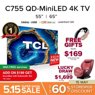 TCL C755 4K QD-MINI LED | Google TV 55 65 inch |144Hz VRR| Dolby Atmos/Vision |IMAX Enhanced| HDR10+