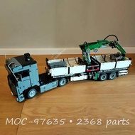Compatible with LEGO G370 Kỹ thuật Container Máy kéo với Grab Crane Trailer Đơn vị Dump Truck Công n