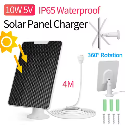 10W 5V Monocrystalline Solar Panel with Rack and 4M Charging Cable Solar Cells Charger IP65 Waterpro