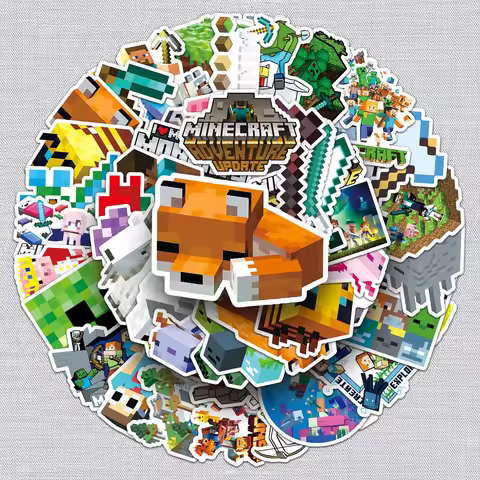 50PCS Minecraft Cute Stickers Cartoon Anime Graffiti DIY Phone Notebook Material Pack Waterproof Sti