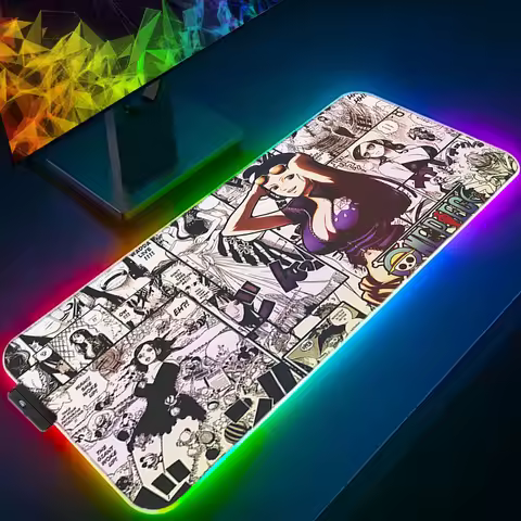 RGB LED Mouse Pad Laptop Cartoon Keyboard Pad Non-Slip Tablet Pad PC Accessories Mousepad Gaming One