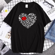 Tshirts White Fragments Heart Red Lips Print Tshirts Men T Shirt Fashion Harajuku 2023 Clothing Casual Streetwear Men'S T-Shirt S-4XL-5XL-6XL