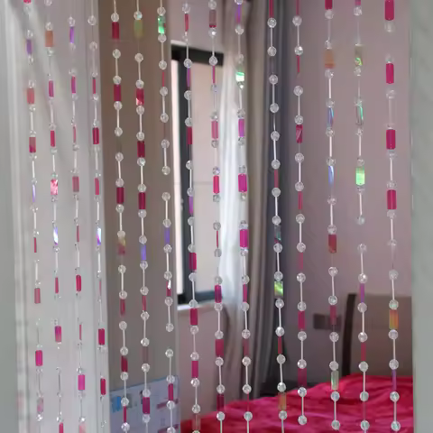 New style Indoor home Decoration sequin Door Curtains acrylic colorful beads Glass tube beads DIY We