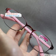 [ 3 degree lens - UV protection - 137mm ] Kkeulie Japanese 2Hand square red metal reading glasses - 