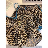 baju perempuan 1 set baju set perempuan 300jin lemak MM plus saiz retro hot girl gaya leopard print 