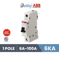 ABB ลูกย่อยเซอร์กิตเบรกเกอร์ 1 โพล 6kA MCB SH201 6A - 100A Mini Circuit Breaker