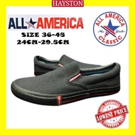 ALL AMERICA 3625 Black School Shoes Slip On | Kasut Sekolah Hitam Sarung Slip On  | ALL AMERICA Kasu