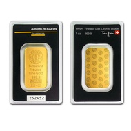 new 24K Gold Plated Switzerland 1 Ounce Argor-Heraeus Gold Bullion Gold Bar Foreign Currency Gifts C