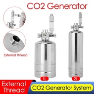 1L/2L Aquarium CO2 Generator System Kit External Thread Stainless Steel Cylinder CO2 Reactor Kit for