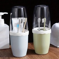 Portable Travel Toothbrush Holder Hygienic with Cover Dustproof Toothpaste Storage Cup for Bathroom 