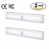 2pcs Motion Sensor PIR LED Night Light Bar W/ Magnetic Strip
