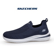 Skechers สเก็ตเชอร์ส รองเท้าผู้ชาย Men Slip-Ins SKECHERS_USA Street Wear Delson 3.0 Cabrino Shoes - 210606-NVY Air-Cooled Memory Foam Classic Fit Women Goga Mat Arch Shoes Heel Pillow, Machine Washable, Slip-Ins, Vegan