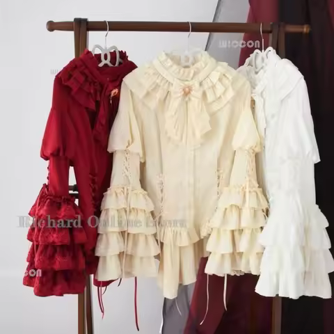 Halloween Adults Original Design Lolita Outfit Fullset Ouji Jirai kei Blouse Vintage Court-style Tru