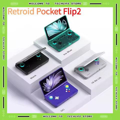 Retroid Pocket Flip 2 Folding Game Console 5.5 Inch 1080p AMOLED 500 Nits Android Handheld Retro Gam