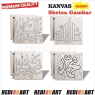 Kanvas Lukis Sketsa Gambar KALIGRAFI / Kanvas Mewarnai 15x15 / 15x20 / 20x20 / 20x30 cm