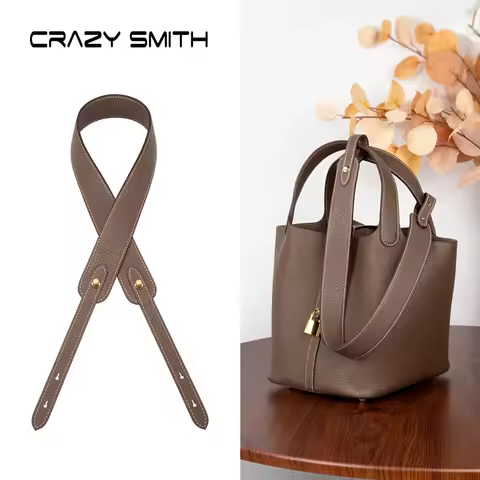 CRAZYSMITH Luxury Genuine Leather Bag Strap For Hermes Picotin Adjustable Shoulder Straps Replacemen