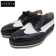 Prada Wing Shoes Women's Black and White Size 37 1E722E 37