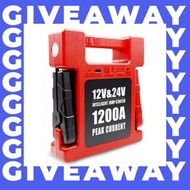 全新 12V/24V 汽車應急啟動電源 升級版 1200A 救車寶 中型重型掛接 旅遊巴 照明燈 警示燈 電油/柴油車 過江龍 免拖車 輕巧便攜 三腳充 jump starter 送貨到樓下或順豐/智