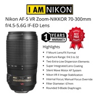 NIKON AF-S 70-300MM VR F/4.5-5.6G IF-ED LENS ZOOM VIBRATE REDUCTION ORIGINAL (1 YEARS WARRANTY) SUPE