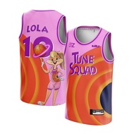 [ORIGINAL] Lola Tune Squad Jersey #10 PINK - Swingman Basketball T-Shirt Tshirt Top Costume