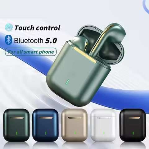 J18 TWS Bluetooth Headset Wireless Earphones with Mic Waterproof Touch-Controlled Game Headphones Or