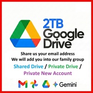 Google Drive 2TB | Shared / Private Drive / Private New Account | Gemini AI Pro