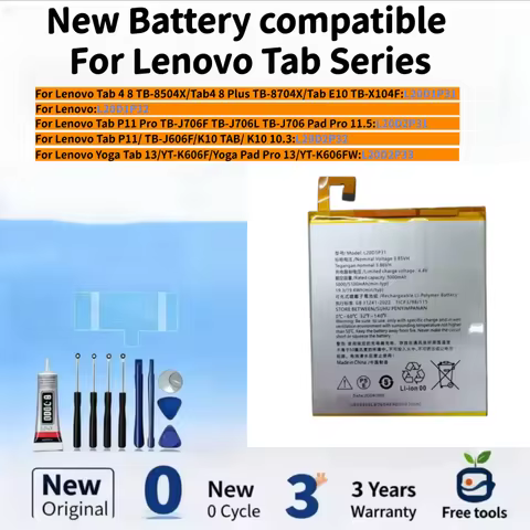 New Battery compatible For Lenovo Tab 4 8 L20D1P31 / L20D1P32 / Tab P11 Pro / Tab P11 / Yoga Tab 13 