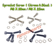 Sprocket Hub Skrew Spoket Screw Skru Spocket (4pcs / 1 Set) (Allen Key) Spring Washer (LC135 Y15 Y15