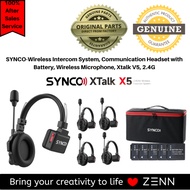 SYNCO Xtalk/ XMax X5 2.4G Wireless Intercom System Communication Headset with Battery - synco x1 x2 