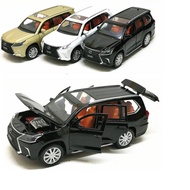 Mô hình Xe ô tô Lexus LX570 tỉ lệ 1:32 màu đen mô hình bằng sắt mở các cửa có âm thanh và đèn