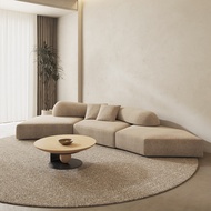 Italian Style Rock Fabric Sofa Living Room Special-Shaped Large Apartment Villa Hotel Light Luxury Japanese Style Internet Celebrity Style