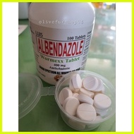 ♞,♘,♙ALBENDAZOLE WORMEXX TABLET 400 MG ANTHELMINTIC *SOLD PER 1 bot.(  100 / 50 tablet repeack) TAB