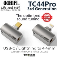 ddHiFi TC44Pro iOS / USBC to 4.4mm TRRRS Balanced Rightangle USB DAC Adapter [3rd Gen]